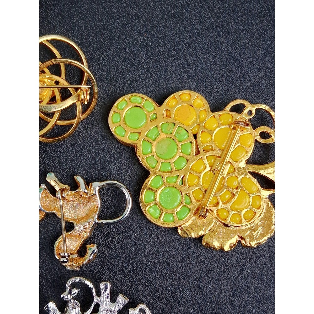 Lot Of 17 Vintage & Modern Brooches Filigree Enamel Bird Silver Gold Tone Floral - Picture 16 of 16